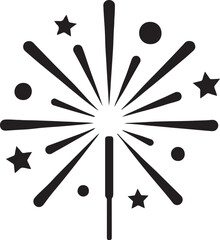 Festive burst decoration silhouette glyph vector icon isolated on white background.
