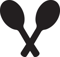 Maracas musical instrument silhouette glyph vector icon isolated on white background.