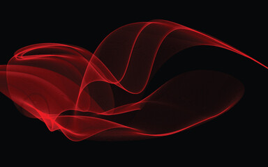 Abstract Red Wave Elegant Swirling Design for Backgrounds vector