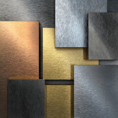 Abstract Geometric Pattern of Textured Metal Panels