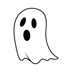 Halloween Ghostly Apparition Ethereal Spirit of Spooky Season, a simple illustration for festive holiday greetings and whimsical designs