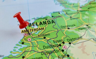 View of Amsterdam, is the capital and largest city of the Kingdom of the Netherlands, on a...