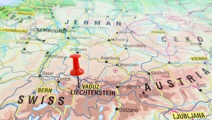 View of Vaduz, is the capital of Liechtenstein and also the seat of the national parliament, on a...