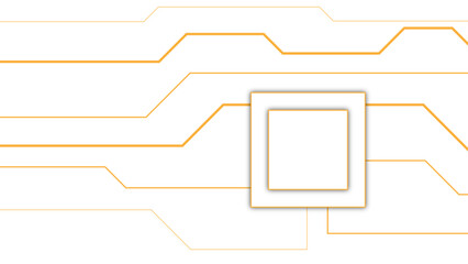 Abstract modern multiple glowing orange circuit-like lines. Futuristic digital network or electronic schematic, with the squares acting as connection hubs. Innovation, connectivity, and technology