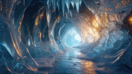 Ice cave tunnel