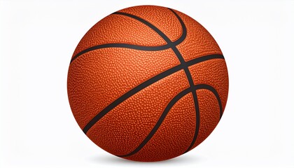 Vibrant Basketball on White Background, Perfect for Sports and Recreational Concepts