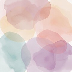 Gentle Watercolor Abstract Shapes Pastel Palette.