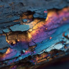 Abstract Macro View of Colorful Mineral Surface