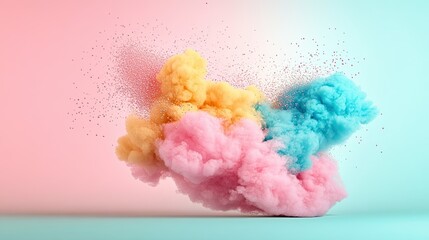 Fototapeta premium Vibrant Colorful Powder Explosion on Soft Background