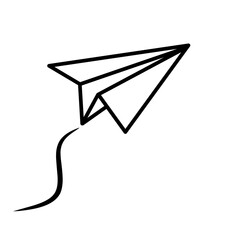 Paper plane isolated on white