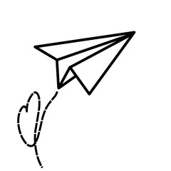 Paper plane isolated on white