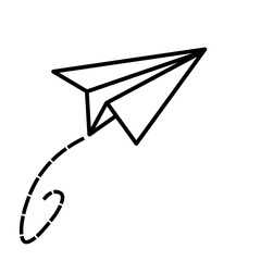 Paper plane isolated on white