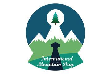 International Mountain Day Mountain with Keyhole Revealing Protected Valley Vector