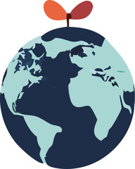 Green planet earth sprouting new life growing global awareness for a sustainable future eco-friendly conservation efforts