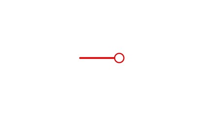 Simple red line with small circle at the end on a white background