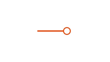 Simple orange line with a circle at the end on a clean white background