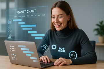 Project management strategies using gantt charts for effective planning in office environments