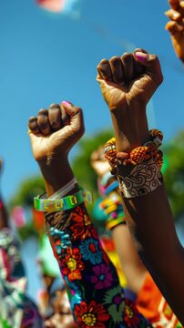 People demonstrating unity and dissent