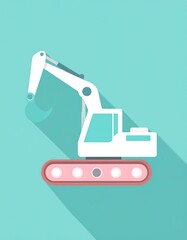 Fototapeta premium Cartoonish excavator illustration