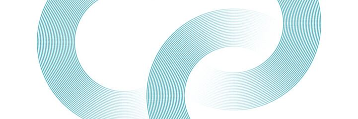 Abstract blue circle lines on white background. Geometric stripe line art design. Modern gradient lines pattern. Futuristic technology concept.