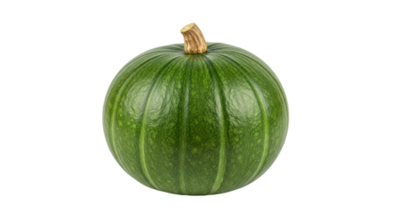 Isolated Kabocha squash against plain backdrop, fresh vegetable for culinary arts and nutrition