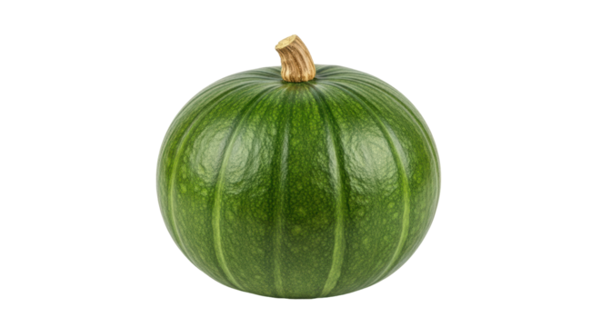 Isolated Kabocha squash against plain backdrop, fresh vegetable for culinary arts and nutrition