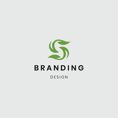 An “S” shaped logo made with green leaves, symbolizing nature, growth, and eco-friendly concepts. Perfect for environment, agriculture, sustainability, and green business branding.