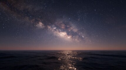 milky way over the ocean at night