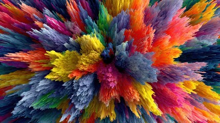 Obraz premium vibrant color explosion abstract art digital artwork creative space aerial view visual concept