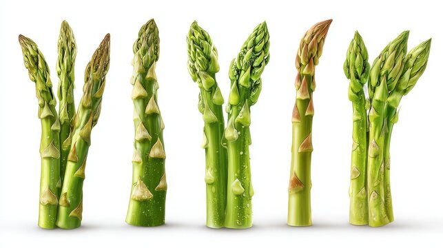 asparagus set a set of asparagus collections isolated on a white background - Powered by Adobe