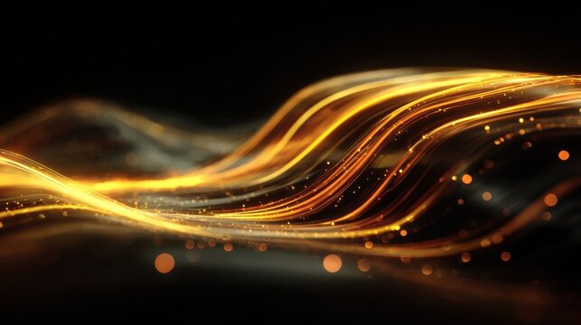 abstract glowing wave data flows from sleek phone soft light ai generated