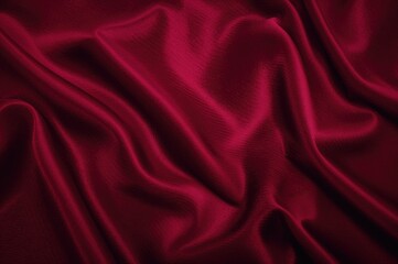 Obraz premium Dark burgundy and ruby red abstract backdrop featuring silk, satin, and velvet textures. Luxurious and elegant fabric folds with flowing drapery lines. Ideal for romantic occasions like Valentineâ€™s,