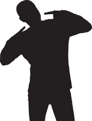 vector,silhouette of a man pointing himself