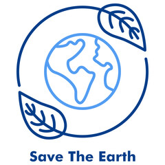 Save The Earth Two Tone Line Color Vector Icon. Perfect for sustainability, ecology, environment care, and global protection.
