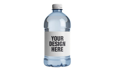 Water Bottle with Blank Label for Design plastic bottle Transparent background