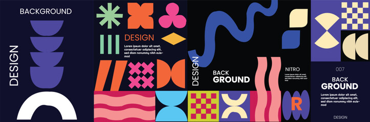 Bold abstract  geometric shapes and vivid colors in a minimalist style. vector background perfect for  isometric, typography for poster, cover or banner