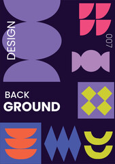 Abstract  geometric shapes and vivid colors in a minimalist style. perfect for  isometric, typography for poster, cover or banner