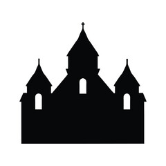 Obraz premium Silhouette of a church building vector illustration for religious architecture design and art projects