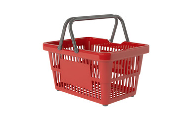Red Plastic Shopping Basket removed kqz4kt Transparent background