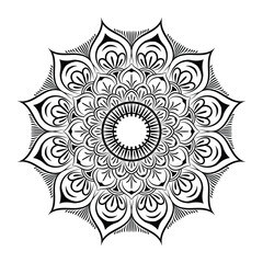 floral Line art mandala design vector