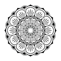 floral Line art mandala design vector