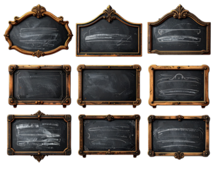 Chalkboard style signs, PNG  