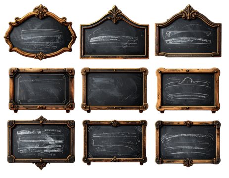 Chalkboard style signs, PNG   - Powered by Adobe