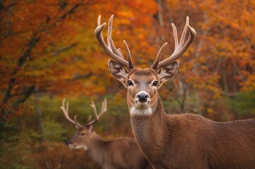 Fototapeta premium Cervus elaphus: Red Deer Male Group