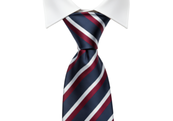 Isolated collared shirt with colorful striped tie for professional appearance wear