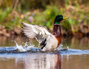 Mallard taking flight