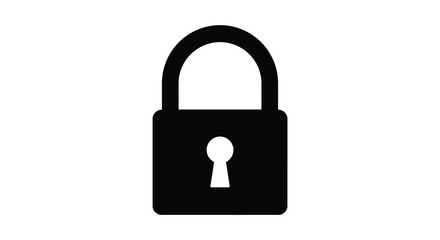 Simple black padlock icon shown against a plain white background