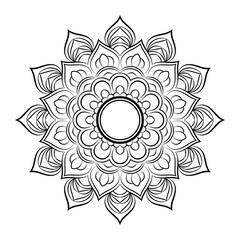 floral Line art mandala design vector