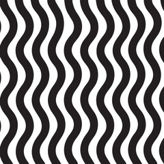 Abstract optical illusion of black and white wavy lines creating a mesmerizing visual effect and sense of movement