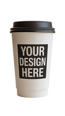 Coffee Cup Mockup with Your Design Area removed graphic Transparent background